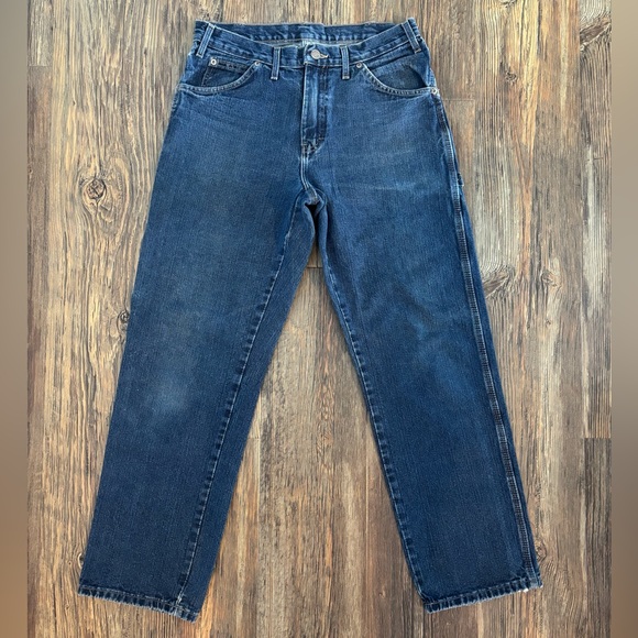 Dickies Carpenter Jeans Mens 32x32 Dark Blue Denim Workwear - Picture 2 of 8